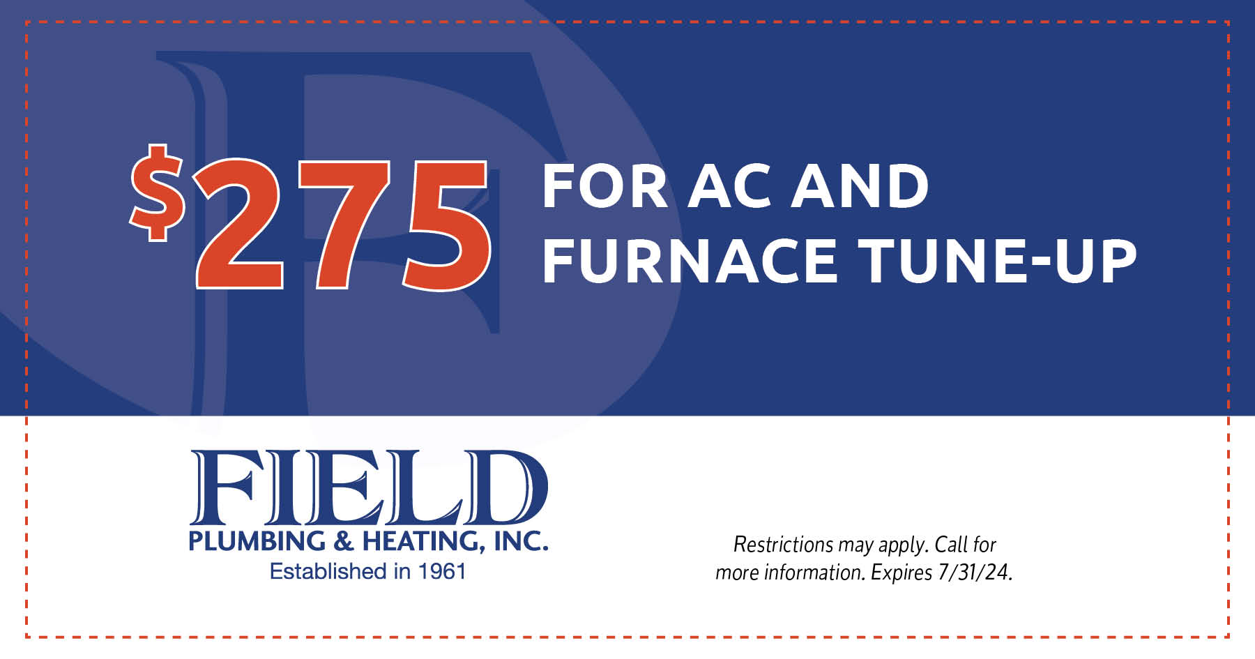 $275 for AC and Furnace tune-up coupon.